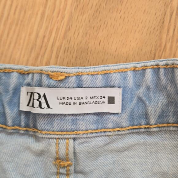 Zara women's High Rise Cut-off shorts raw hem Destressed sz 2 - Picture 2 of 5